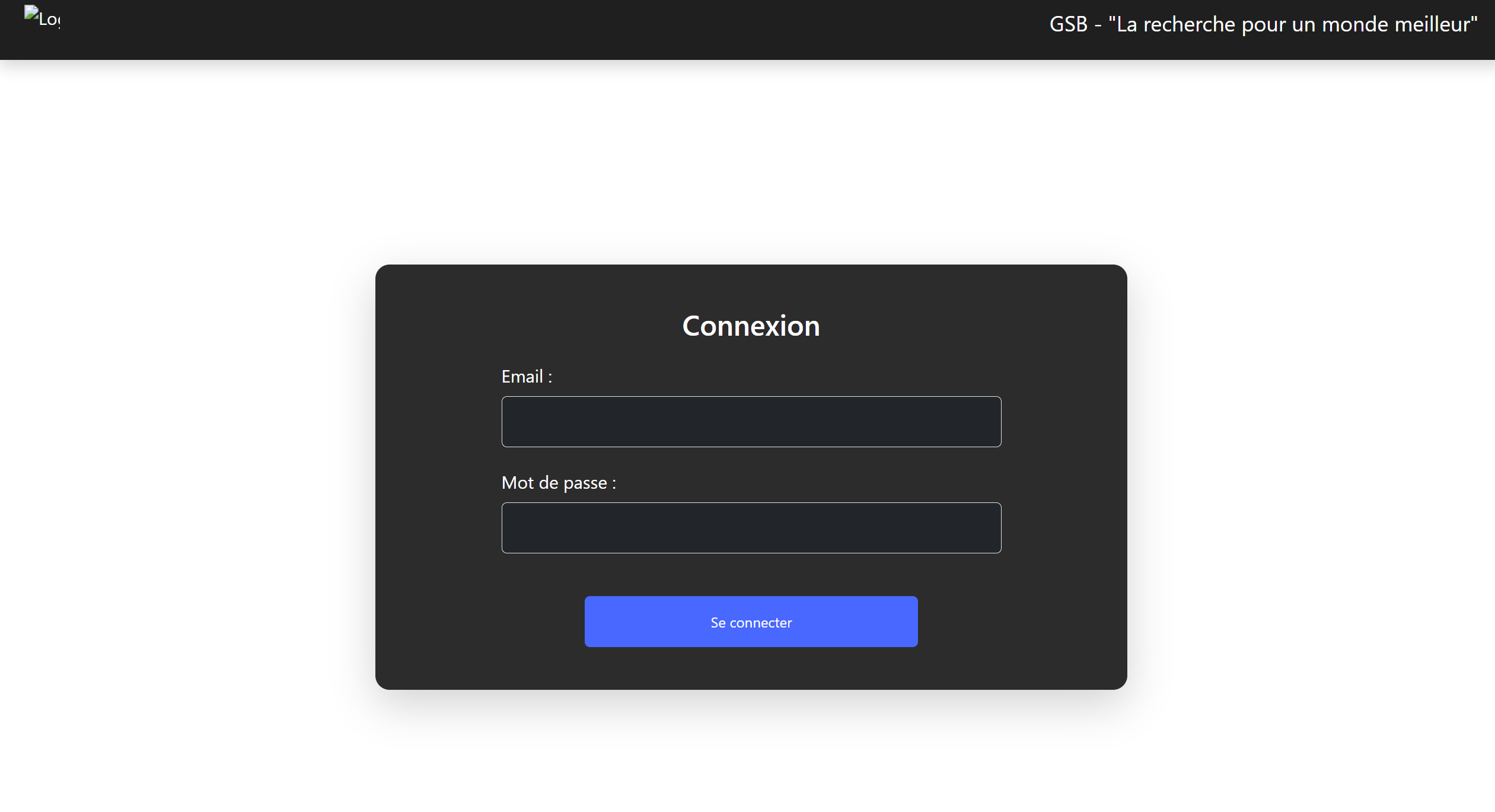 Écran de connexion